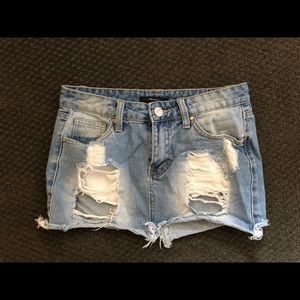 Mini denim skirt